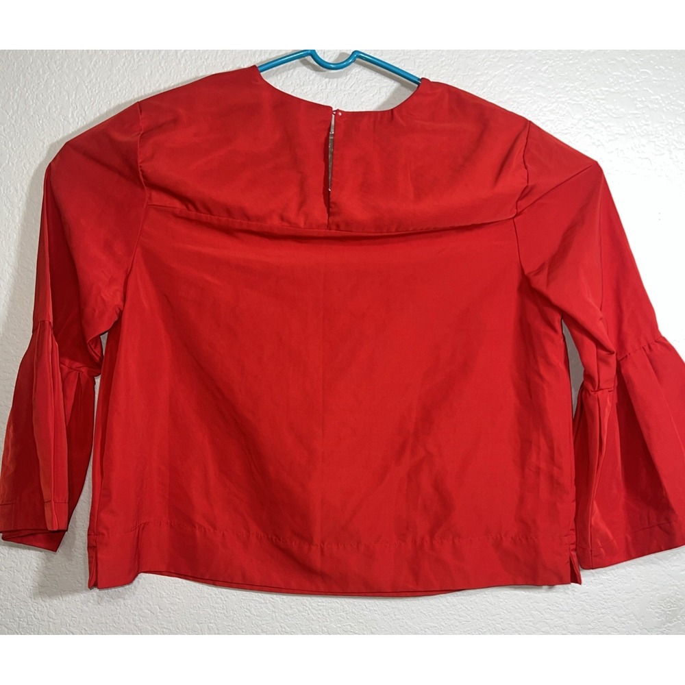 Free Assembly Women's 3/4 Bell Sleeve Top Size XXL Red NWT - Picture 3 of 7